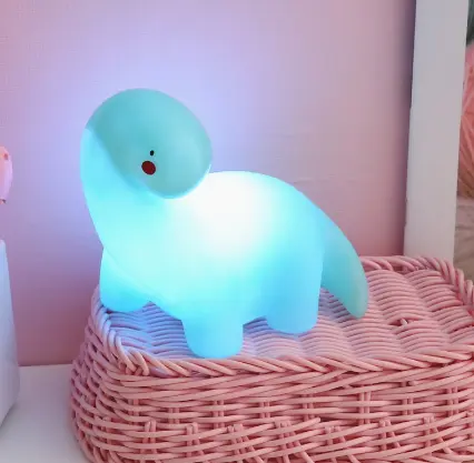 Amega Lampu malam dinosaurus brontosaurus, dekorasi kamar anak laki-laki, menemani Anda tidur