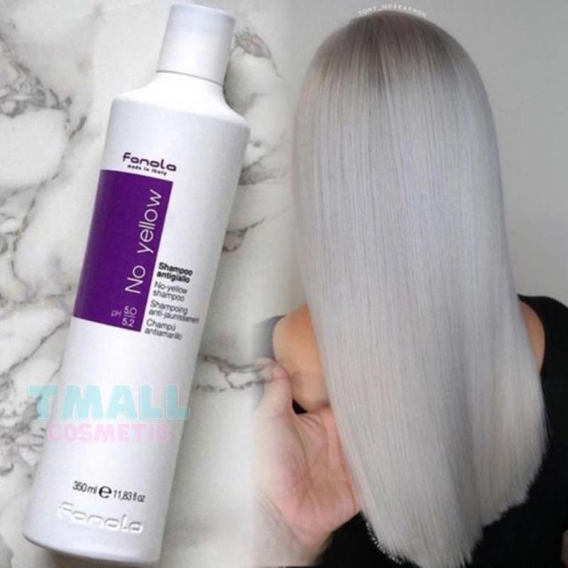Dầu gội tím FANOLA NO YELLOW 1000ML ITALY KHỬ ÁNH VÀNG giữ màu cho tóc nhuộm, tóc tẩy bền màu