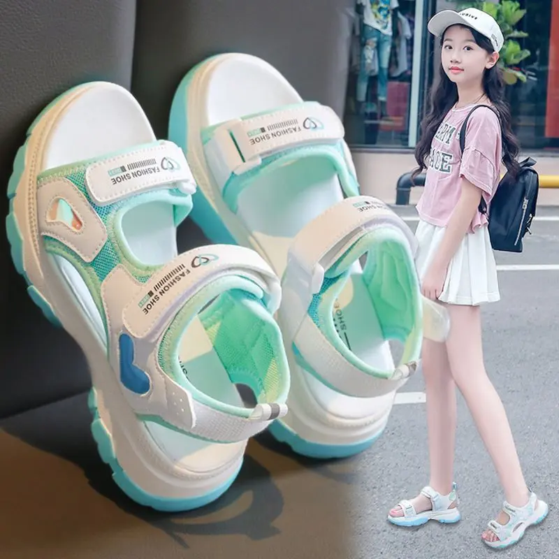 Dép Sandal bé gái phong cách Hàn Quốc Dép quai hậu bé gái Mẫu mới Da Mềm êm chân thoáng khí Giày Xăng đan Học sinh đi học di chơi Mùa Hè TH146