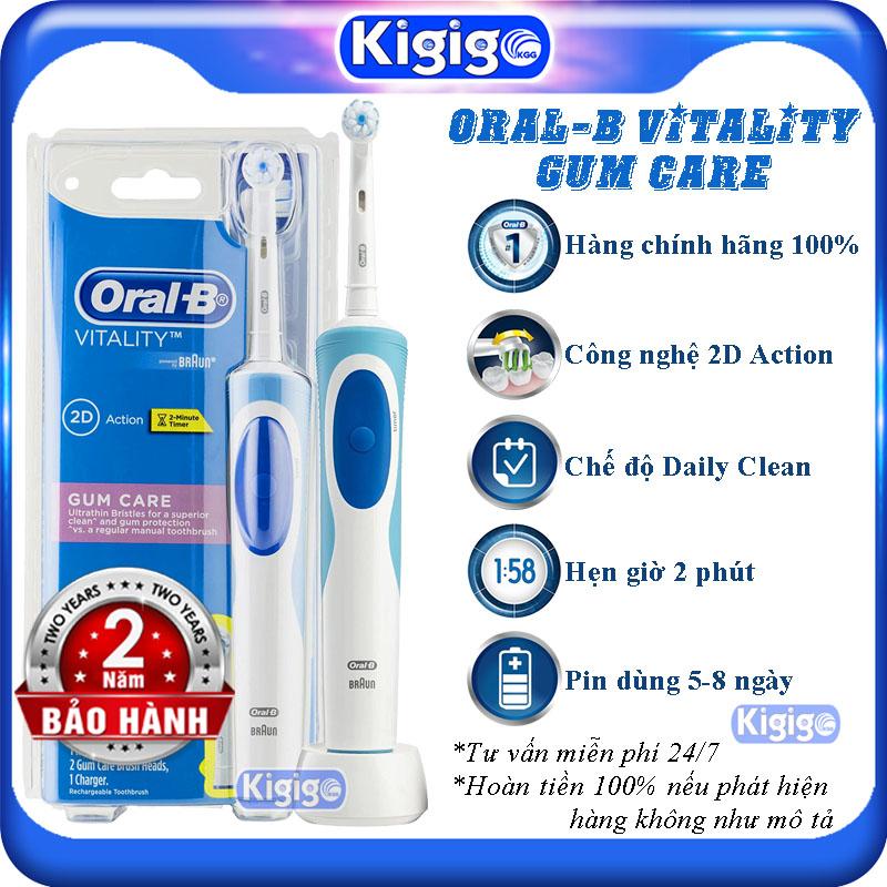 Bàn chải điện Oral B Vitality Gum Care , Extra Sensitive- Sợi lông bàn chải mềm chải răng nhẹ nhàng -  Máy đánh răng cho người niềng răng