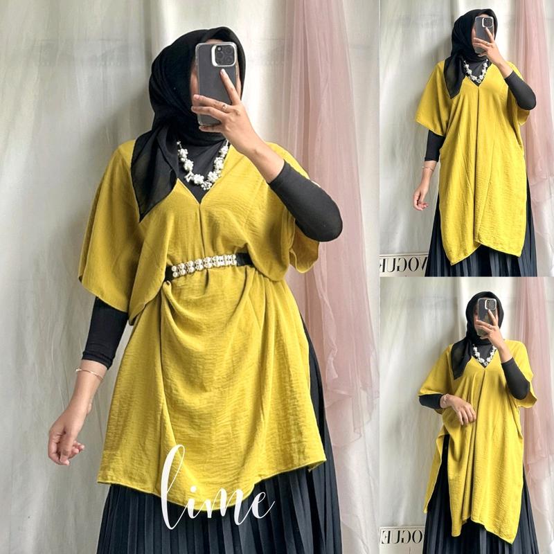 JEMA TUNIK OUTER // OUTER WANITA // TUNIK WANITA CRINKLE AORFLOW 4