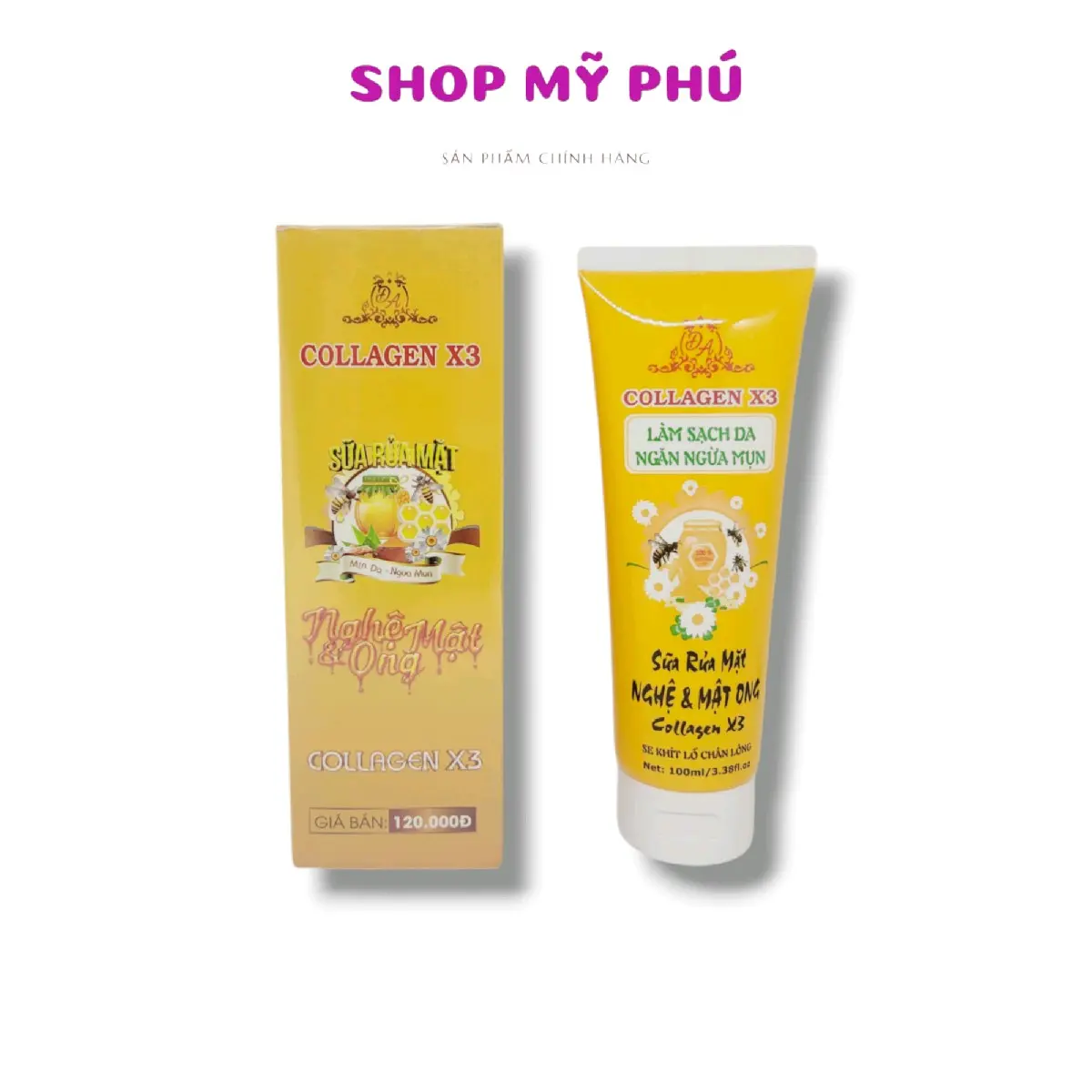 Sữa rửa mặt collagen x3 Nghệ mật ong