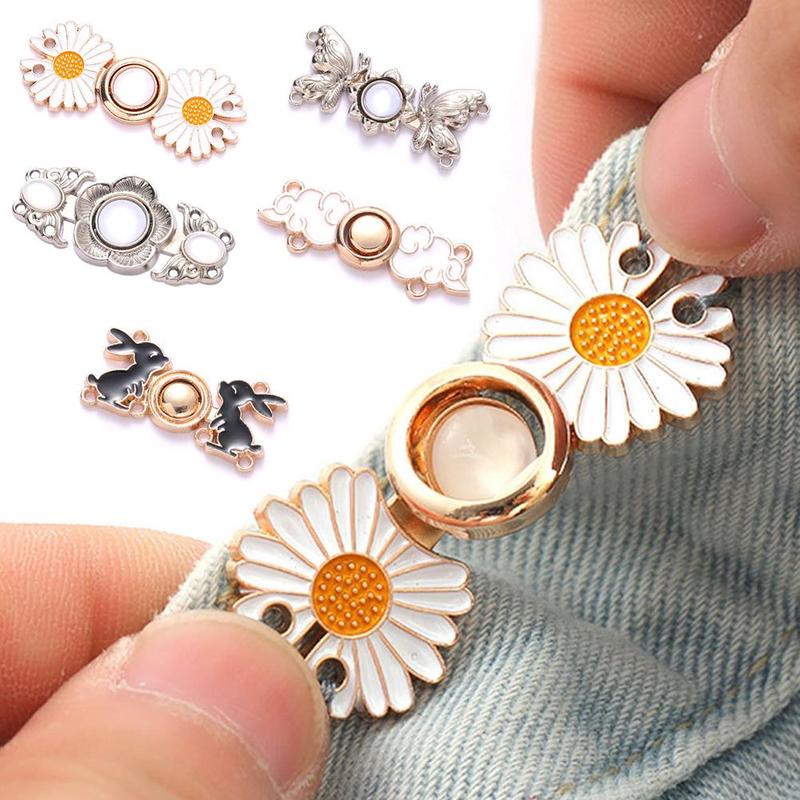 Product Introduction of Daisy Waist Buckle Jeans Waist Fixing Artifact Adjustable Size Jeans Waist Buckle Daisy Pin For Clothing Skirt Accessories 19
