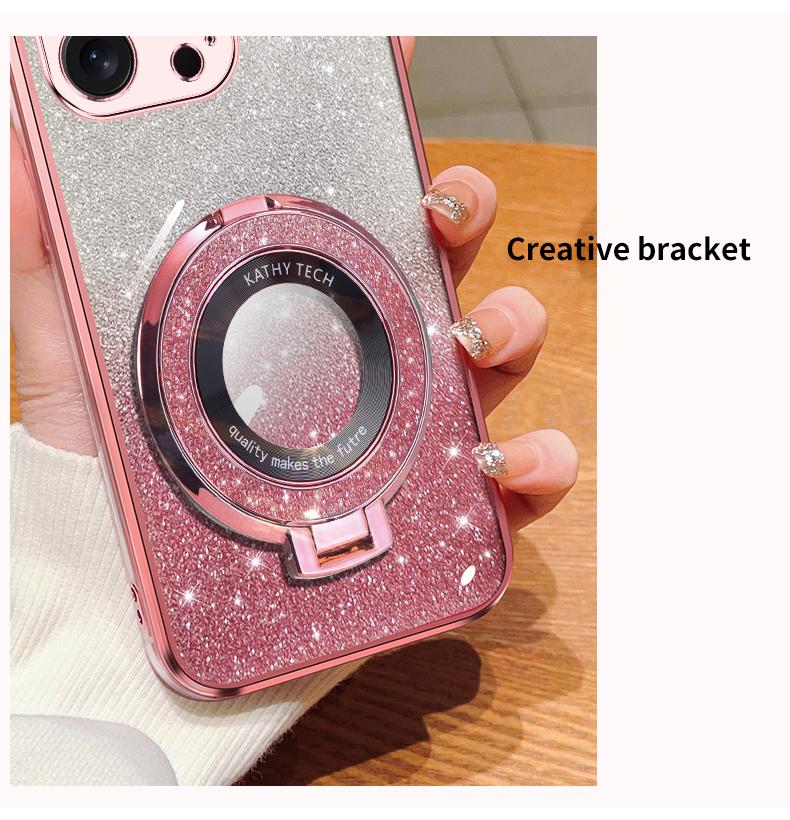 Product Introduction of For Samsung Galaxy A15 4G A15 5G A25 A35 A55 Case with Electroplated Stand Bracket Fashion Luxury Glitter Phone Cases Clear Soft TPU Silicone Shockproof Protective Back Cover Camera Protect Casing 4