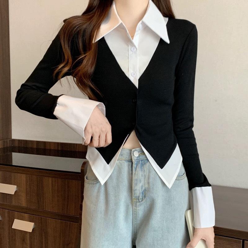  Áo Sơ Mi Kiểu Bigsize Áo Cổ Sơ Mi Phối Cardigan Chất Vải Nỉ Tăm Êm Ái Phong Cách Cá Tính Đẹp Cho Nữ Chuppy  60-95kg - SM141 