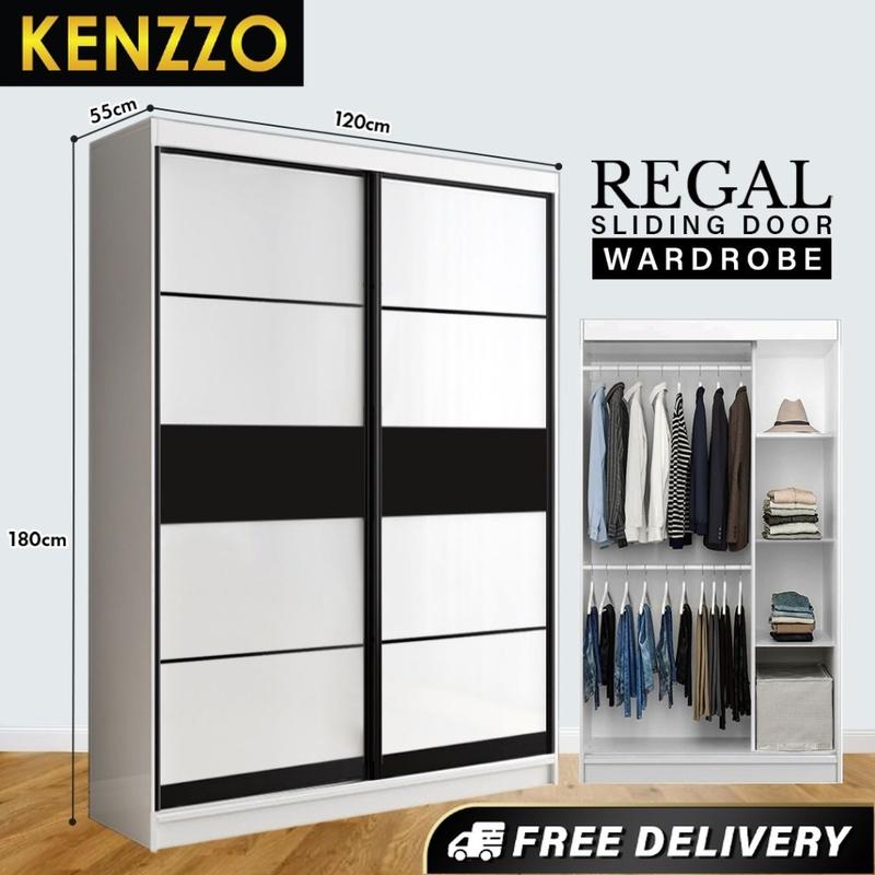 Free Delivery & Installation !! KENZZO 180*120*55 CM 2 doors sliding wardrobe/large wardrobe/cabinet/sliding wardrobe 0