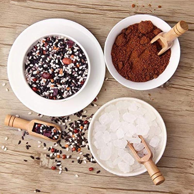 Mini Wooden Spoon(4 Counts), Tea Scoop, Small Spice Spoon for Sugar Scrubs, Spices, Bath Salts, Cooking, Kitchen Gadgets 3