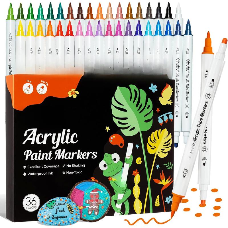 Markers Cotton-core: 36 Colors Dual Tips (Fine & Dot) Pens High ...