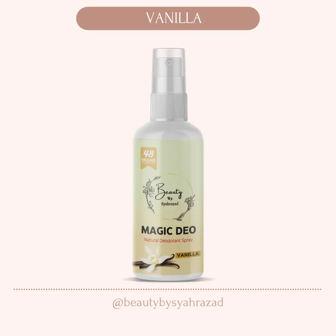 Vanilla deodorant spray 100 ml deodorant tawas alami | Magic deo spray by Syahrazad