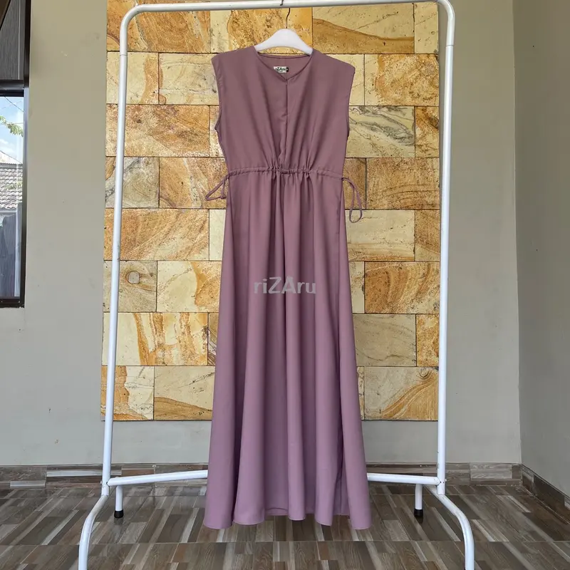 Inner dress Kutung gamis tanpa lengan kerut tali by riZAru 1