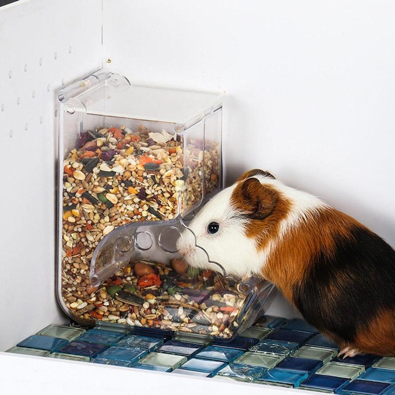 Product Introduction of Hamster Rabbit Food Dispenser Feeder Plastic Clear Automatic Pet Feeder For Hamster Guinea Pigs Rabbit Food Bowl Container 22