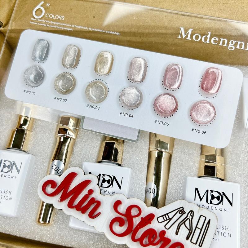Sét sơn gel mắt mèo ánh trăng 6 màu (kèm bảng màu khách tự sơn) sơn móng tay làm nail
