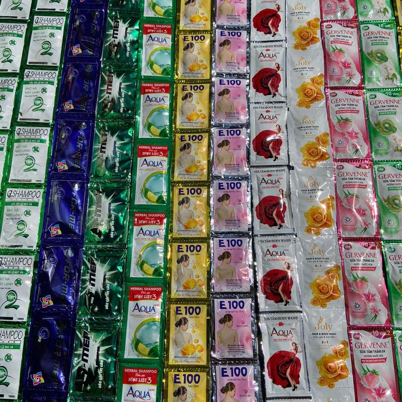 Combo 220 gói (20 dây) sữa tắm và gội bạc hà đủ mùi Dưỡng Da Body