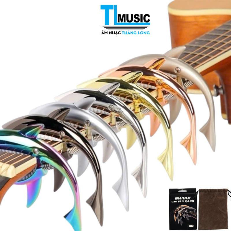 Kẹp Capo Guitar Cá Mập Cao Cấp Dành Cho Đàn Guitar Acoustic, Classic Kèm Quà Tặng - Thăng Long Music