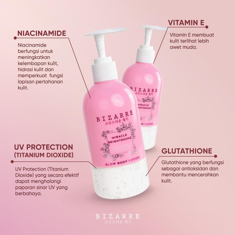 Product Introduction of BIZARRE Glow Body Lotion Lotion Kulit Tubuh 300 ML 1