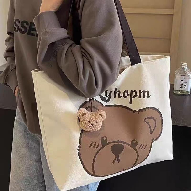 Túi Vải Tote, Di Chuyển Phong Cách Hoạt Hình Nhật Bản, Dung Lượng Lớn, Thích Hợp Cho Học Sinh, Ins Vai, Dễ Phối Đồ, Thích Hợp Cho Lớp Học, Chất Liệu Vải Bố, Túi Tote 0