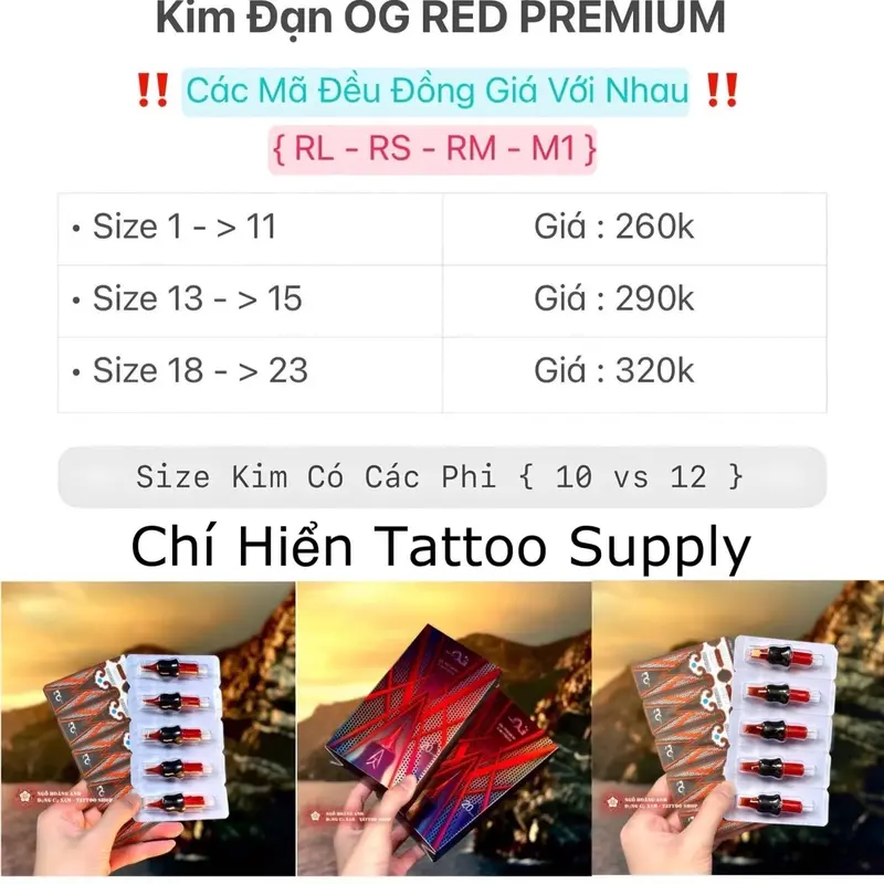 ￼OG - Kim Xăm Đạn OG Đỏ cao cấp 20 cây/hộp -tattoochihien 6