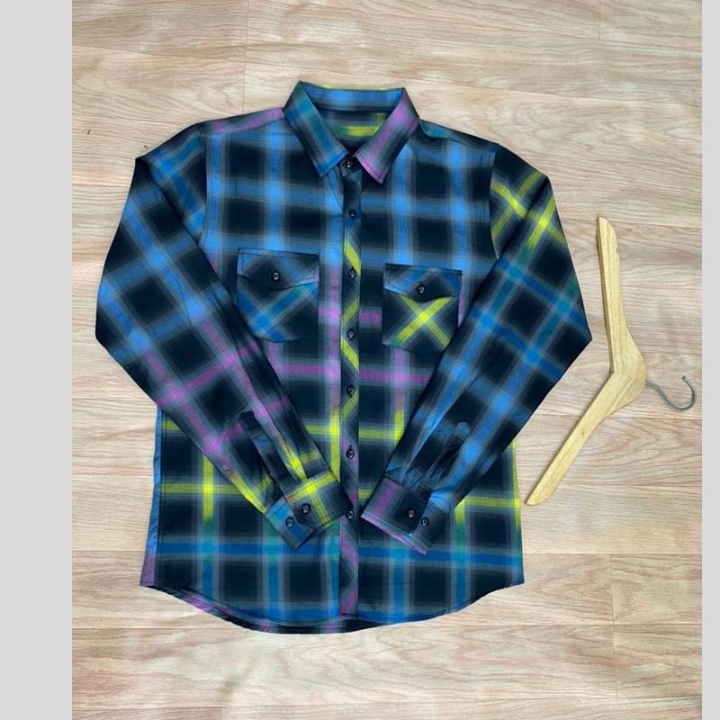 Áo Sơ Mi Dài Tay, Hoa Văn Kẻ Ô Cho Nam, Chất Liệu Kate , Mềm, Mịn, Thoáng Mát