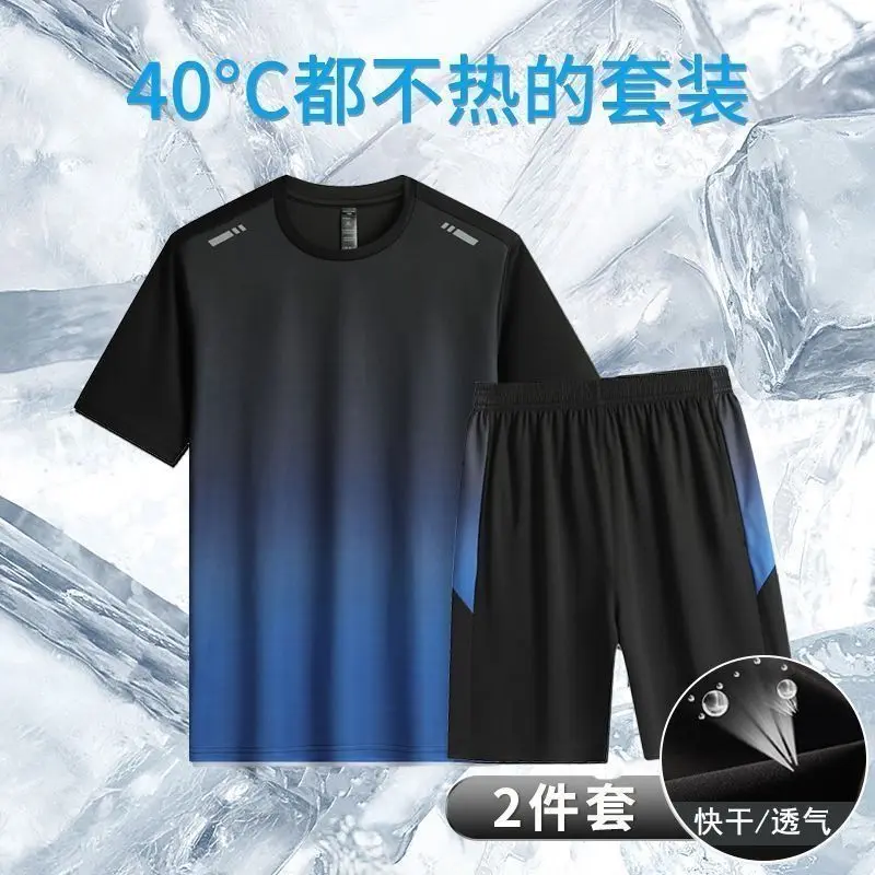 Bộ Quần Áo Quần Áo Thể Thao Tập Thể Dục, Bộ Sưu Tập Năm 2025, Thích Hợp Chạy Bộ, Mỏng Và Nhanh Khô, Có Sẵn Trong Mùa Hè, Áo Phông ngắn Tay Và Quần Đùi, Thích Hợp Để Tập Bóng Rổ 6