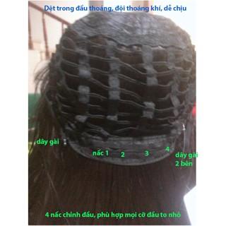 Bộ tóc giả nguyên đầu dài xoăn trung niên M1 4