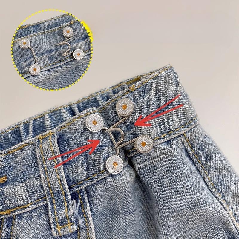 Kancing Pengecil Jeans Logam Simpel Adjustable Motif Bunga Daisy GROSIR 4