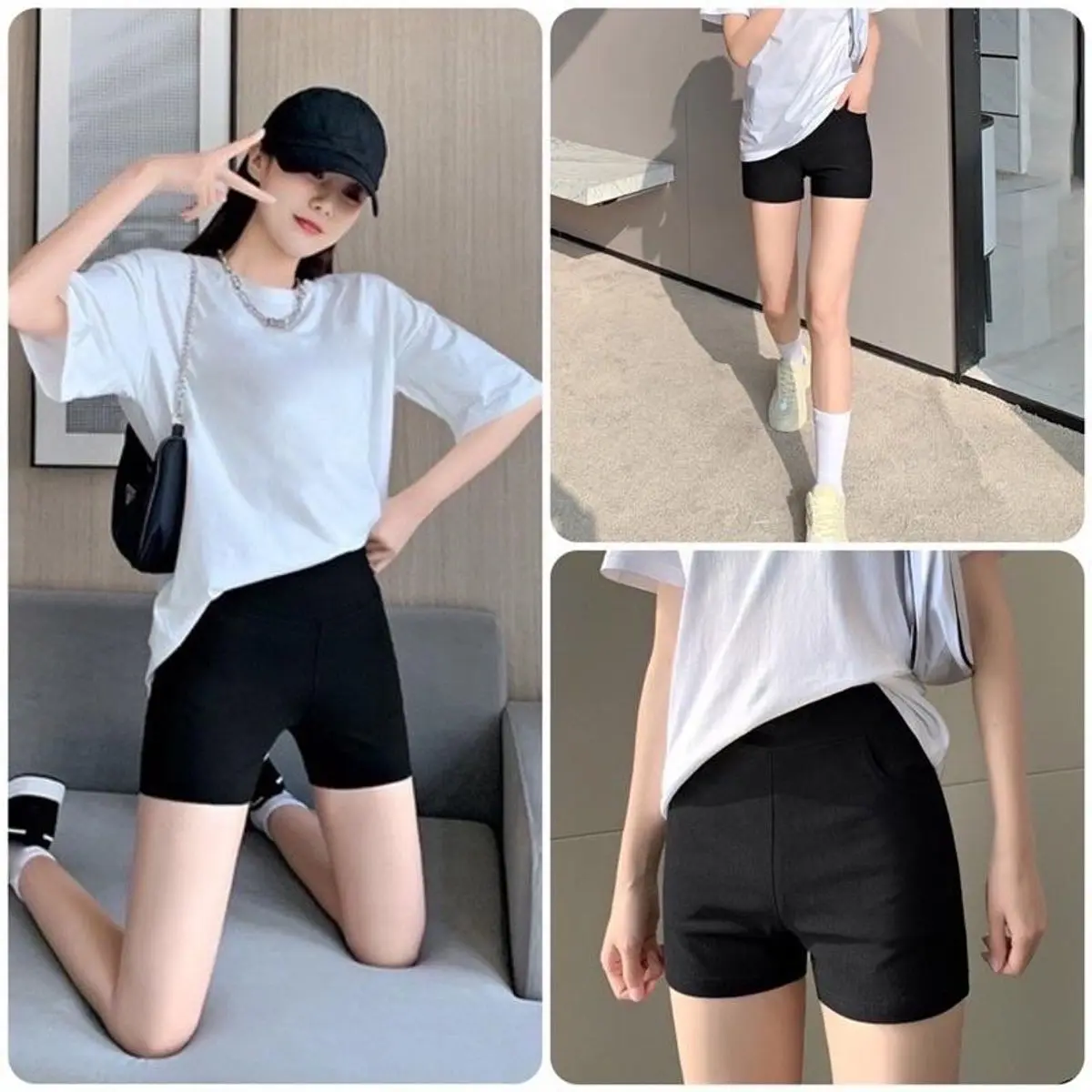 Quần Sooc nữ Biker Short Dáng Ngắn Nữ Mùa Hè Năng Động Quần đùi nữ mặc ở nhà thể thao tập gym biển Pants Women Cotton Dài Qua Gối Thun