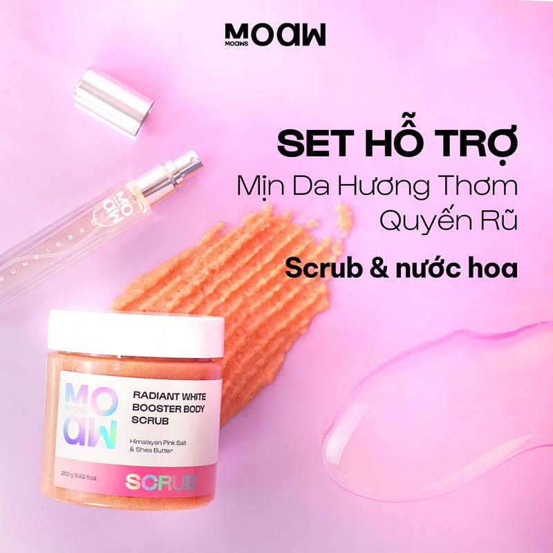 Combo Tẩy Tế Bào Chết Muối Dâu Hồng Himalaya và Nước Hoa Cho Nữ Hương Ngọt Ngào MOAW MOAWS -  Tẩy Da Chết Hỗ Trợ Làm Sạch Da Body Dưỡng Thể Làm Đẹp Da Women Nữ - TTBC Matxa Body Scrub - TBC Vật Lý Da Dầu Dưỡng Da Body Dưỡng Body Trà Cạo Râu Waxing