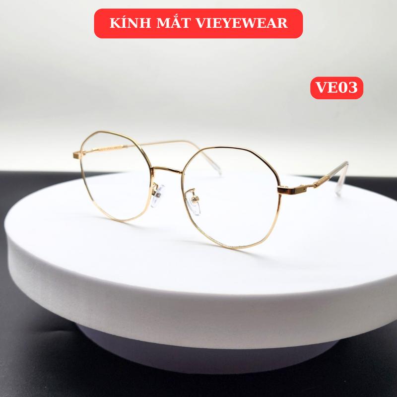 Gọng kính cận VE03 VIEYEWEAR thời trang kiểu dáng lục giác nhiều màu chất liệu kim loại 3