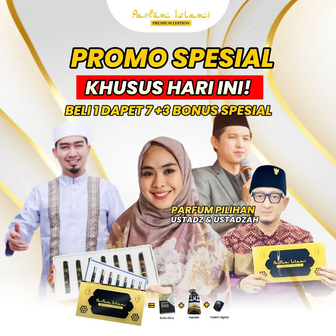 PROMO PARFUM ISLAMI PREMIUM EDITION by Oki Setiana Dewi - Dapat 7 Varian Parfum Wangi BestSeller yang cocok untuk Ibadah, Kajian dan Aktifitas Sehari hari