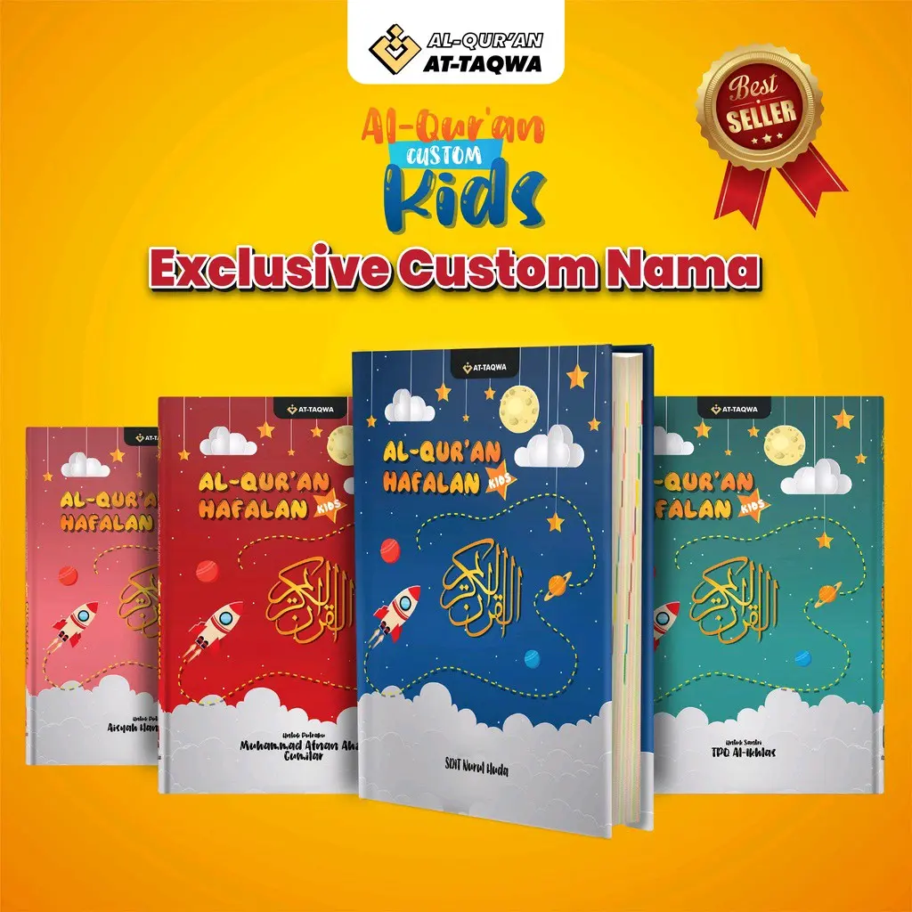 AlQuran Kids Custom Nama A5 | 8 Blok Kata Khusus Anak Hard Cover