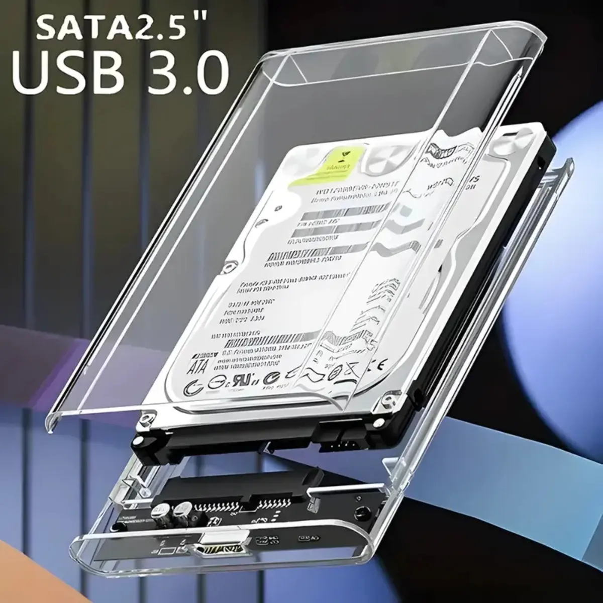 Hộp Đựng Ổ Cứng, Hộp Đựng Ổ Cứng SATA 2.5 Inch USB 3.0, Với Cáp Hộp Đựng Đĩa Ổ Cứng, Hỗ Trợ 5Gbps, Hỗ Trợ 2TB UASP