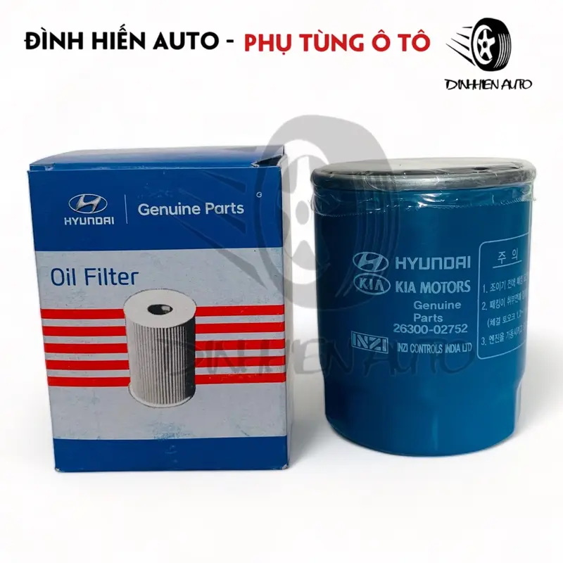 [HÀNG CHÍNH HÃNG] Lọc nhớt, dầu động cơ chính hãng xe Hyundai | Kia: I10, Grand I10, Accent, Venue - Morning, Soluto (Mã: 2630002752 | 26300-02752) 1