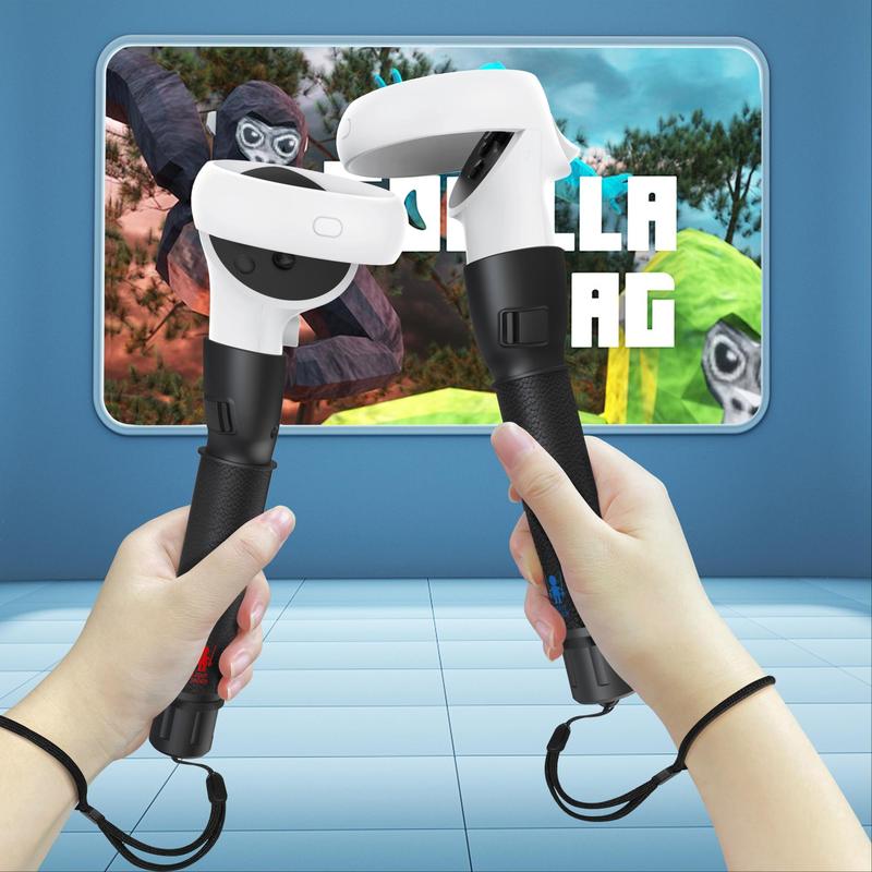 VR Controller Grip, 1 Pair Long Arm Grip, Handle Attachments for Meta Quest 2 Controller, Controller Accessories for VR Game 8