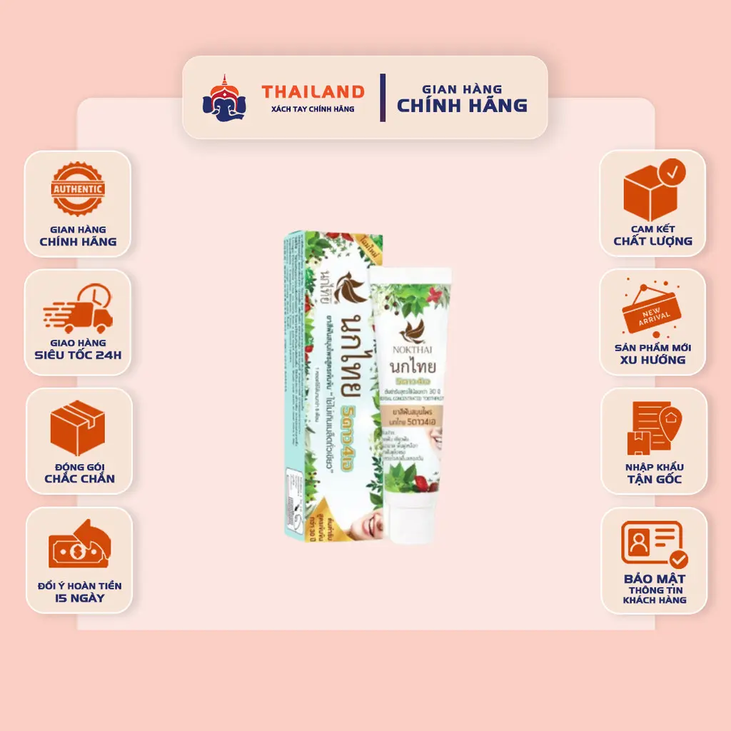 [CHÍNH HÃNG] Kem Đánh Răng Nokthai 5Star4A Thái Lan - Giải Quyết Các Vấn Đề Về Răng Miệng