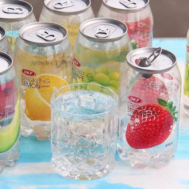 Thùng 24 Lon Nước Ngọt Có Gas OKF Hàn Quốc 350ml, Nước Sparkling Soda Hàn Quốc Đủ vị - Ăn Vặt Deku 3