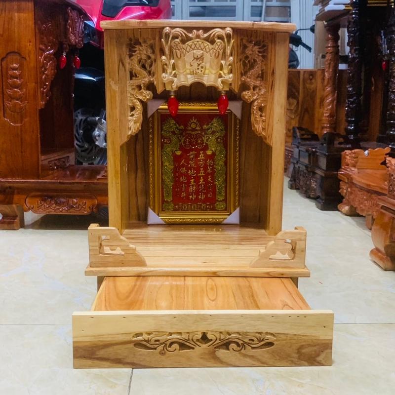 GIÁ RẺ NHẤT- Bàn thờ ông địa tủ thờ thần tài thổ địa gỗ xoan đào nhỏ xinh Gỗ trang trí nhà decor phòng nhà tranh