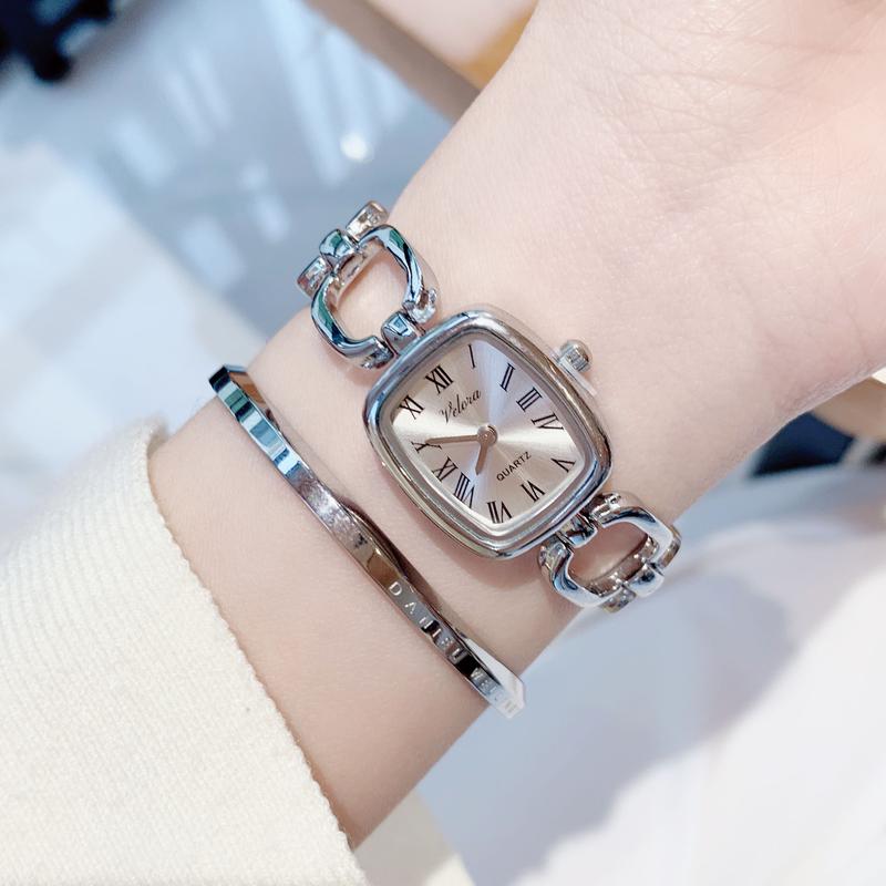 [NEW] Đồng hồ thời trang thiết kế không kim giây Velora dây xích thiết dạng lắc tay - DH01 Women Watch Voi 2