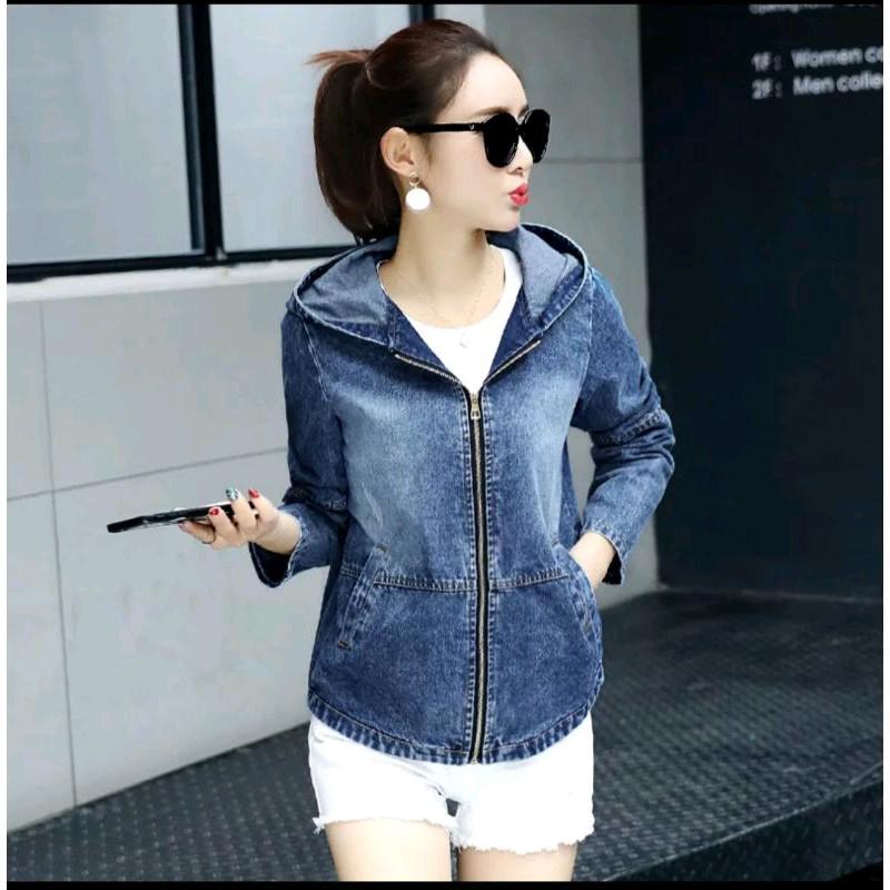 JAKET JEANS HOODIE IMPORT/JAKET JEANS WANITA TERBARU!!! 3