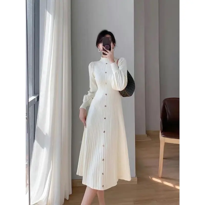 2025 Autumn Winter New Korean Style Elegant Sweater Dress Half Turtleneck Inner Layer Mid-Length Knitted Long Sleeve Dress for Women peticot dress - TikTok Shop Philippines 2025 Autumn Winter New Korean Style Elegant Sweater Dress Half Turtleneck Inner Layer Mid-Length Knitted Long Sleeve Dress for Women peticot dress - TikTok Shop Philippines
