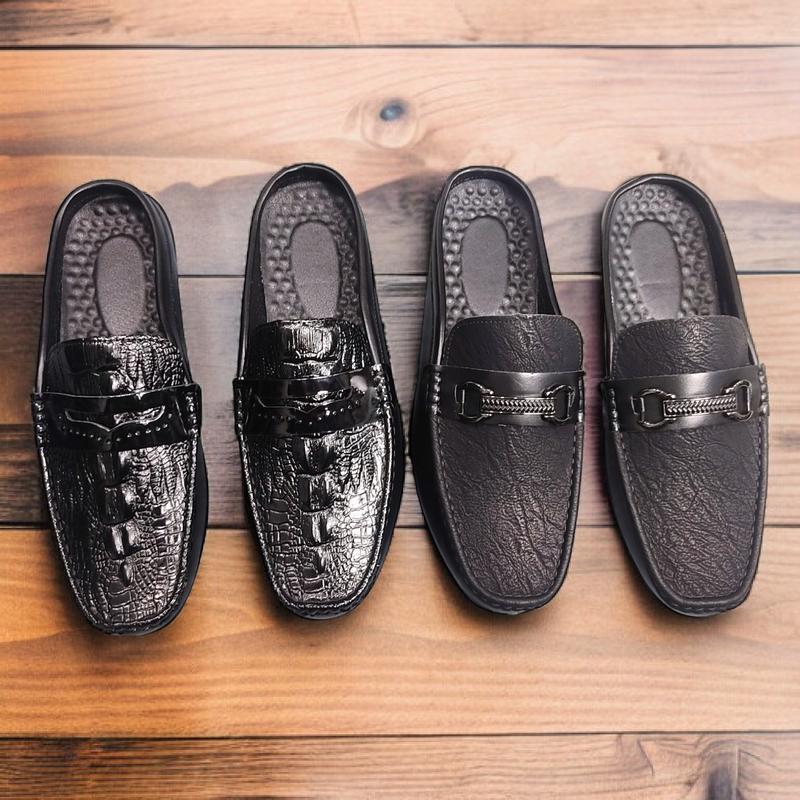 Giày Sục Nam Giá Rẻ Dập Vân Cá Sấu mẫu đẹp khâu chắc chắn size 38 đến 43 ( hàng hộp ) Shoes DéP giaysuc Đế Bằng