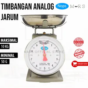 Timbangan Analog Manual NOPS Besi Stainless Buah Jarum Serbaguna  10kg 20kg 30kg Mangkok Besi Analog Buah Sayur Daging