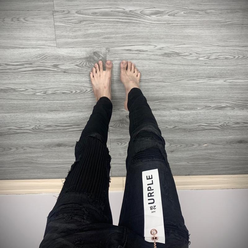 Quần Jean Pu Pồ 7 Đen Vá Vải Gối 4 Cúc Chuẩn Loại 1(Tag Lụa+Cúc Đồng+Mác Thêu) 1