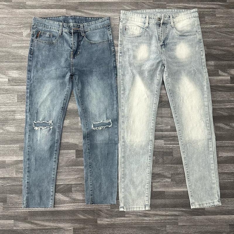 Quần JEAN nam dài phối màu nhẹ, chất co giãn thoải mái, mẫu rách thời trang hàng cao cấp Menswear Top Pants Có Túi