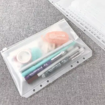 Zipper Ziplock Binder A6 / A5 6 Ring (6 LUBANG) Tempat penyimpanan uang 3