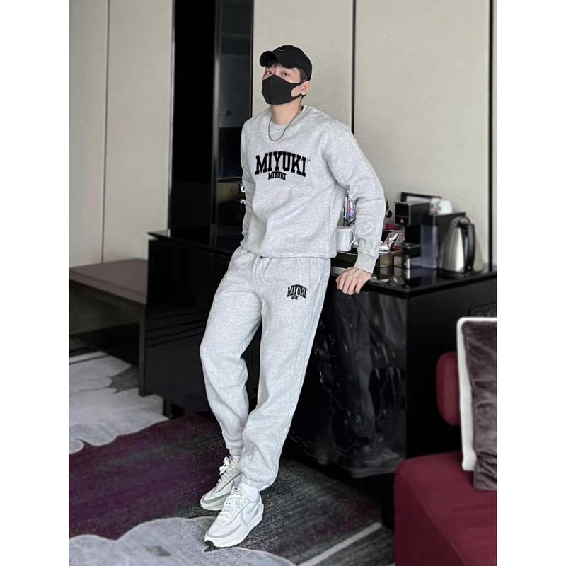 Bộ Nỉ Cổ Tròn Phối Chữ Phong Cách Trẻ Trung Siêu Đẹp Unisex Áo Unisex Áo Unisex Áo 2