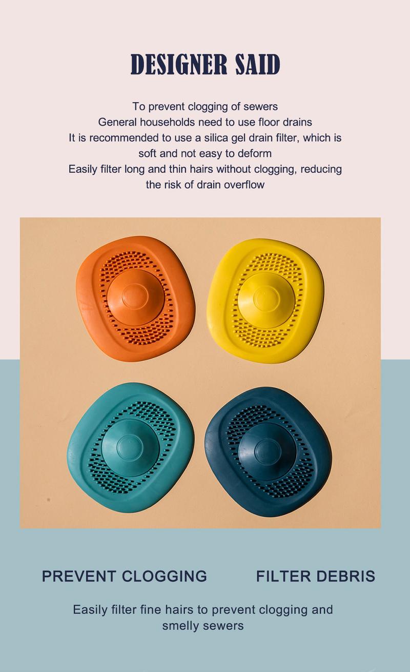 Product Introduction of Silicone Kitchen Sink Plug Shower Filter Drain Cover Stopper Sink Strainer Drainer Floor Drain Hair Catcher Bathroom Accessorie 1