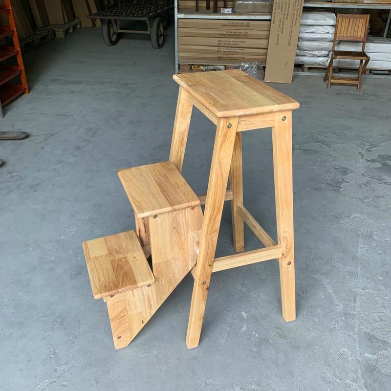Ghế thắp nhang 3 bậc xếp gọn gỗ cao su hàng lắp ráp - Ori House