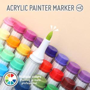 Acrylic Paint Marker Pen, 1 Set Acrylic Paint Marker Pen, Art Marker Pen for Rock Painting, Wood, Fabric, Canvas, Ceramic, Glass, Pink DIY Art Crafts