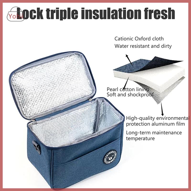 Product Introduction of Túi Ăn Trưa Cầm Tay Cách Nhiệt, Túi Tote Hộp Cơm Trưa, Túi Làm Mát, Không Thấm Nước, Ba Lô, Túi Bento, Thích Hợp Cho Công Ty, Túi Đựng Thực Phẩm 10