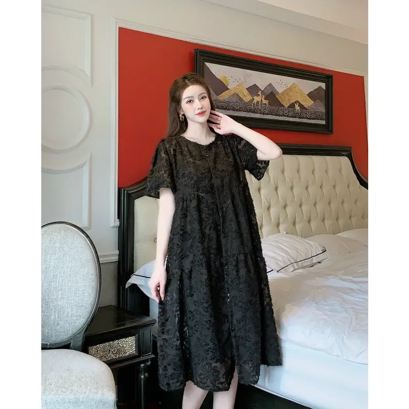 Váy Nữ Thiết Kế 3 Màu  Kèm Tag Cài Mã V152 Women Kem Dress 3